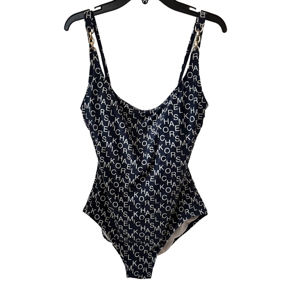 MICHAEL Michael Kors Navy Blue and White One Piece Swimsuit - Picture 1 of 4